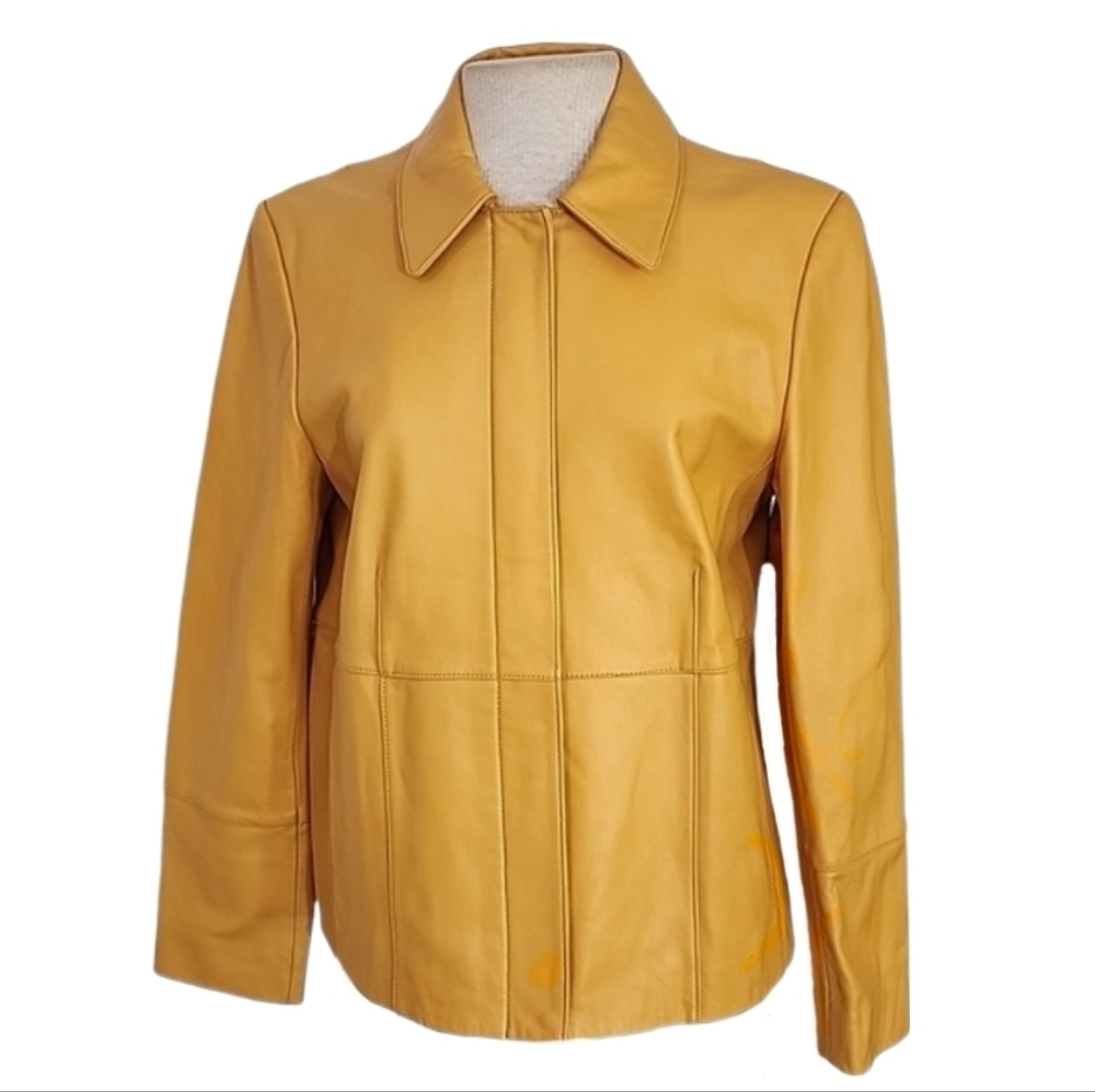 Pendleton Jacket 100% Leather Mustard Yellow Size M